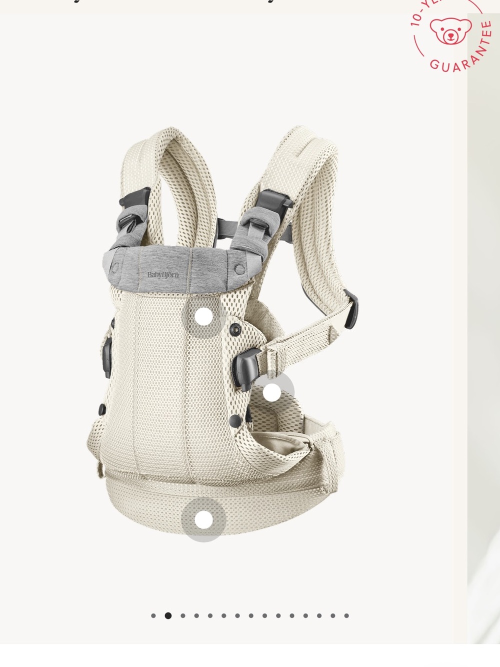 BabyBjorn Cream and Gray Breathable Carrier